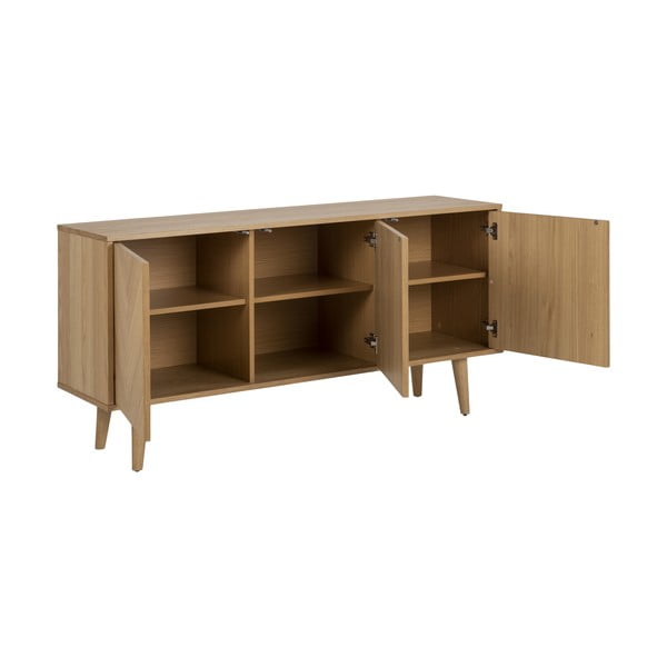 Comodă în culoare naturală joasă cu aspect de lemn de stejar 150x75 cm Nagano – Actona-image-3