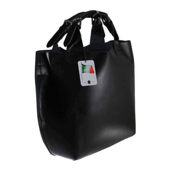 Geantă din piele Chicca Borse Sofia, negru-image-1