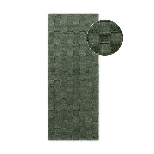 Covor tip traversă verde închis țesut manual din lână 80x200 cm Scala – Villeroy&Boch