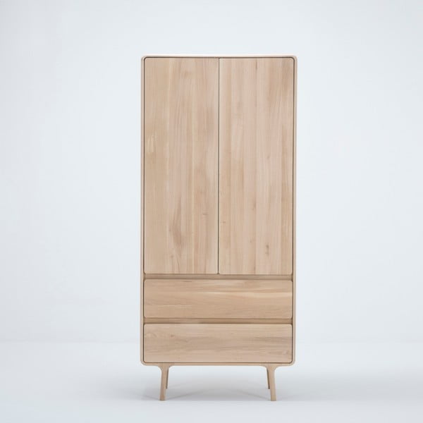 Șifonier din lemn masiv de stejar cu 2 sertare Gazzda Fawn-image-3