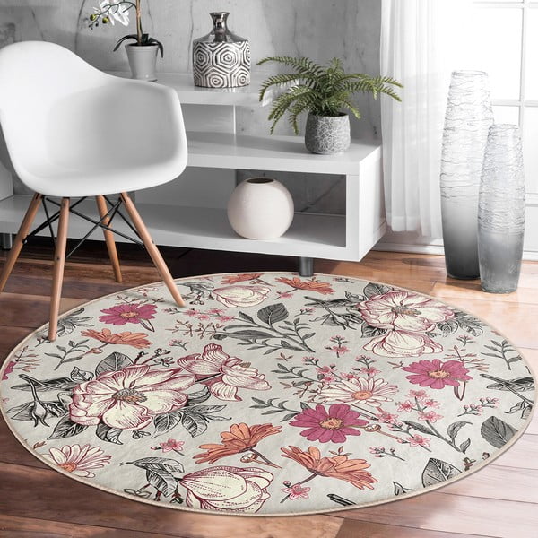 Covor rotund  lavabil adecvat și  pentru aspiratoare robot   ø 120 cm Comfort – Mila Home-image-4