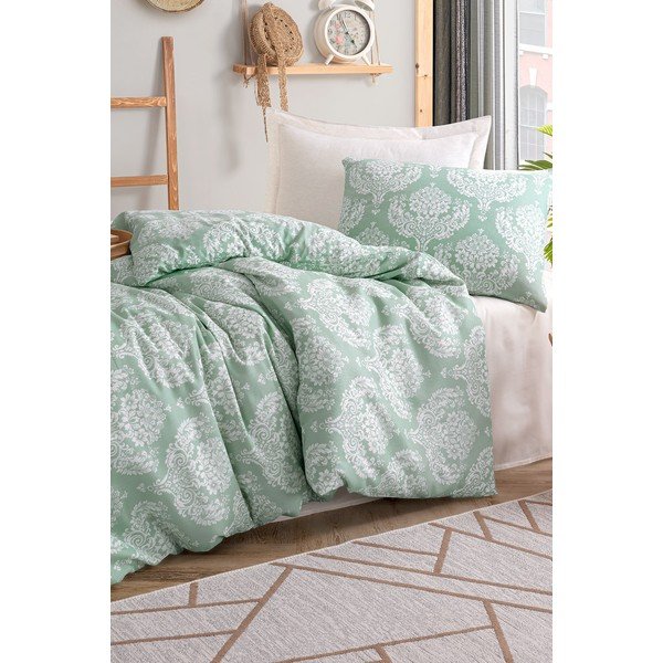 Lenjerie de pat verde pentru pat de o persoană 140x200 cm Post – Mijolnir-image-1