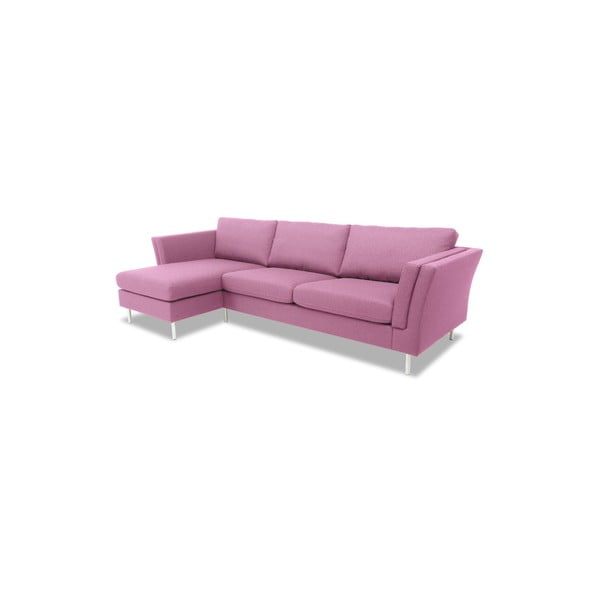 Canapea cu șezlong pe partea stângă Vivonita Connor, roz