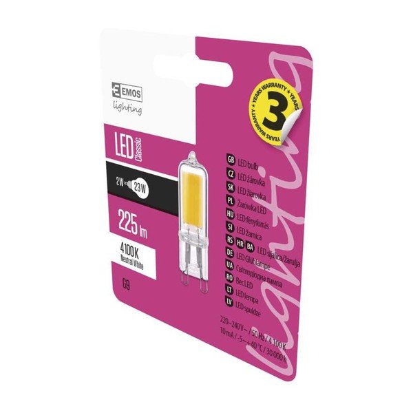 Bec cu LED EMOS Classic JC A++ Neutral White, 2W G9-image-1