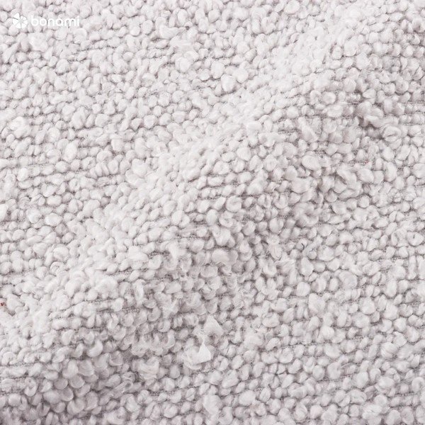 Taburet gri deschis cu tapițerie din stofă bouclé Molino – Micadoni Home-image-3