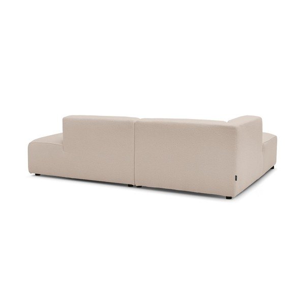 Colțar modular bej cu tapițerie din țesătură bouclé (cu colț pe partea stângă/în formă de ”L”) Megeve – Bobochic Paris-image-4