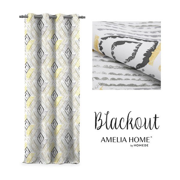 Draperie AmeliaHome Geometric Grey, 140 x 245 cm-image-2