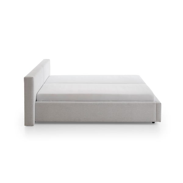 Pat matrimonial gri deschis tapițat fără somieră 160x200 cm Cube – Meise Möbel-image-4