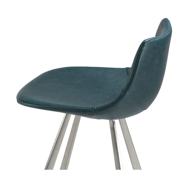 Scaun de bar cu picioare metalice DAN–FORM Pitch, albastru-image-2