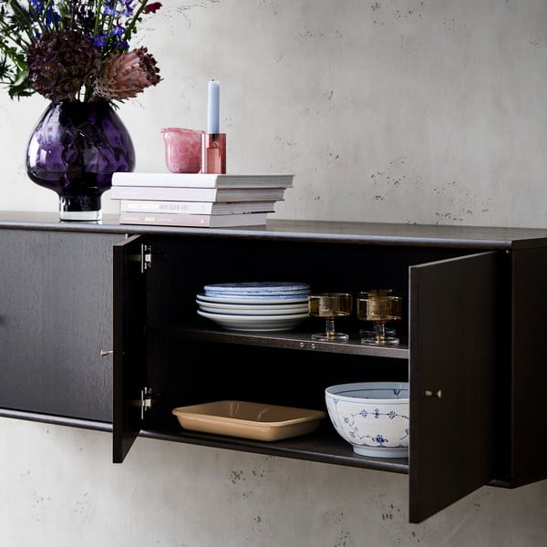 Comodă joasă maro închis cu aspect de stejar  176x42 cm Mistral - Hammel Furniture-image-3