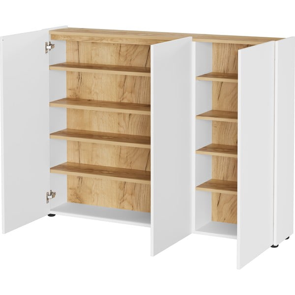 Dulap alb cu aspect de lemn de stejar 138x105x25 cm Libbiano – Germania-image-2