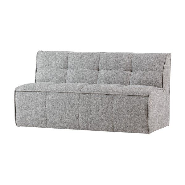 Bancă gri deschis capitonată cu tapițerie din țesătură bouclé Cluster – vtwonen-image-2