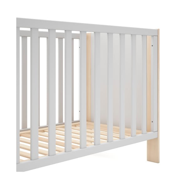 Pătuț alb/în culoare naturală 60x120 cm Esteban – Marckeric-image-4