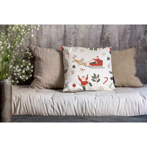 Față de pernă 45x45 cm  cu model de Crăciun Happy Santa – Butter Kings-image-1