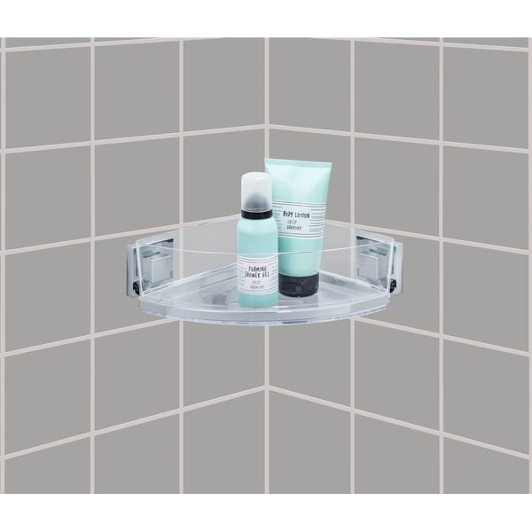 Etajeră pentru colț Wenko cu sistem de prindere Vacuum-Loc, 19,5 x 28 cm-image-1