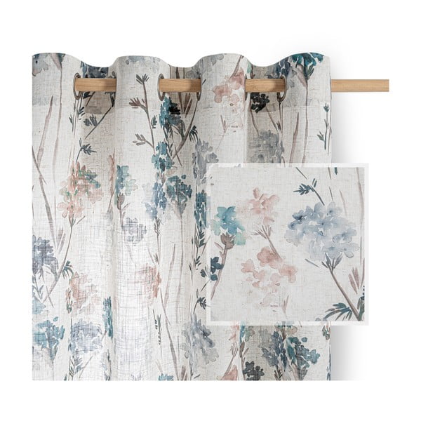 Draperie albastru-deschis/crem 135x250 cm Flosi – Restilo