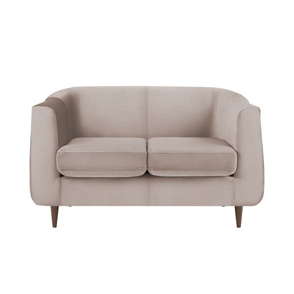 Canapea cu tapițerie din catifea Kooko Home GLAM, bej, 125 cm