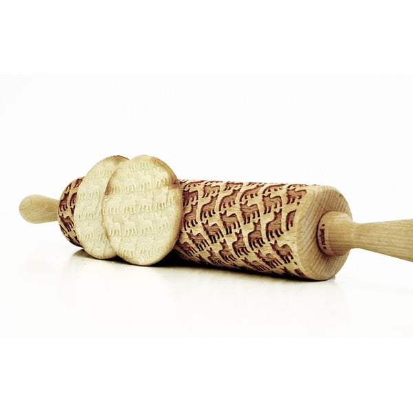 Făcăleț din lemn cu model pentru aluat Valek French Bulldog-image-2