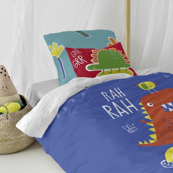 Lenjerie de pat din bumbac pentru copii Moshi Moshi Funnysaurus, 140 x 200 cm-image-3
