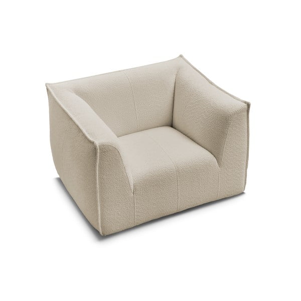 Fotoliu bej cu tapițerie din țesătură bouclé Giorgia – Bobochic Paris-image-4