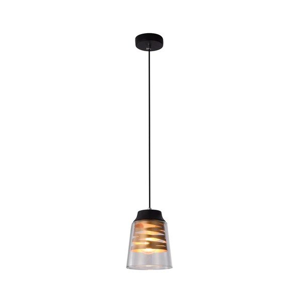 Lustră neagră cu abajur din sticlă Fresno – Candellux Lighting-image-2