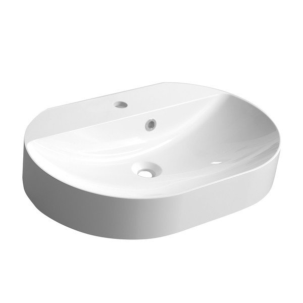 Chiuvetă albă din compozit mineral 63x43 cm Helen – Sapho