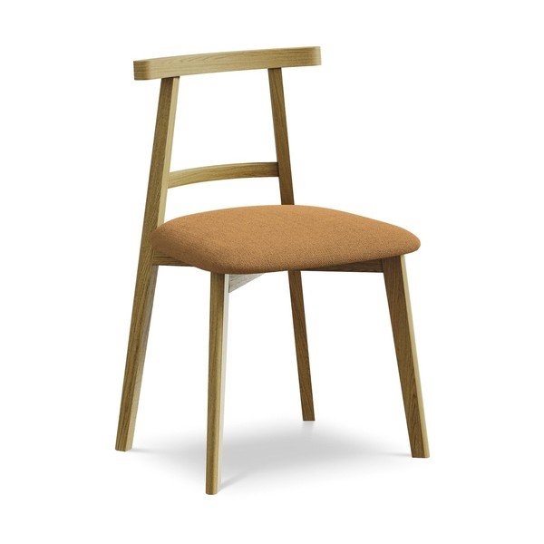 Scaun de dining teracotă din lemn masiv Ohelo – Makamii