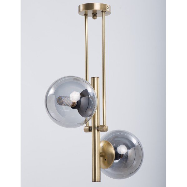 Plafonieră gri/aurie cu abajur din sticlă ø 15 cm Libra – Squid Lighting-image-1