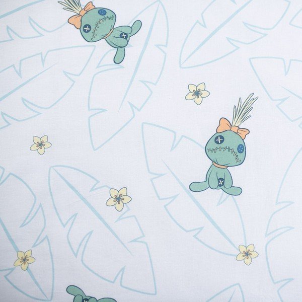 Lenjerie de pat pentru copii albastru-deschis din bumbac pentru pătuț 100x135 cm Lilo & Stitch "Tropical Hugs" – Jerry Fabrics-image-4