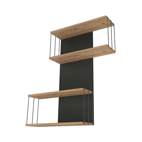 Raft gri antracit-în culoare naturală etajat cu aspect de lemn de pin 65 cm Destan – Kalune Design-image-3