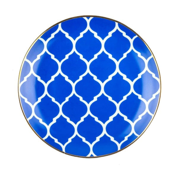 Farfurie din porțelan Vivas Morocco, Ø 23 cm, albastru - alb