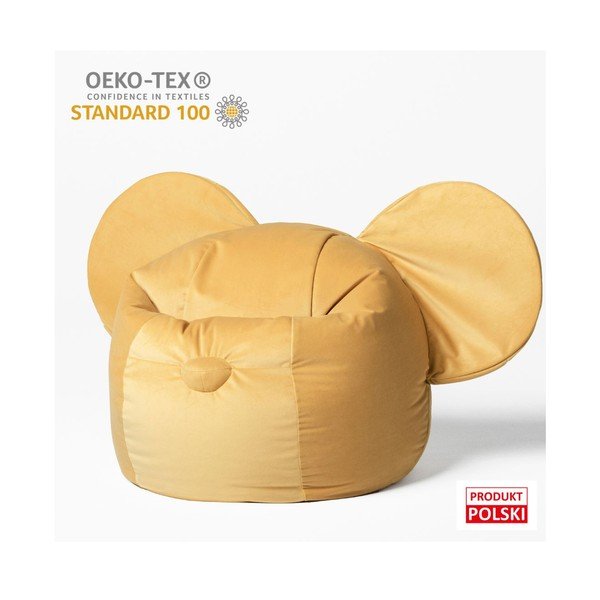 Fotoliu puf pentru copii galben Ears – The Brooklyn Kids-image-2