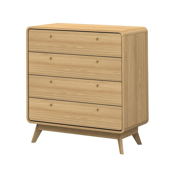 Comodă în culoare naturală înaltă cu aspect de lemn de stejar 80x88 cm Cassie - Støraa-image-2