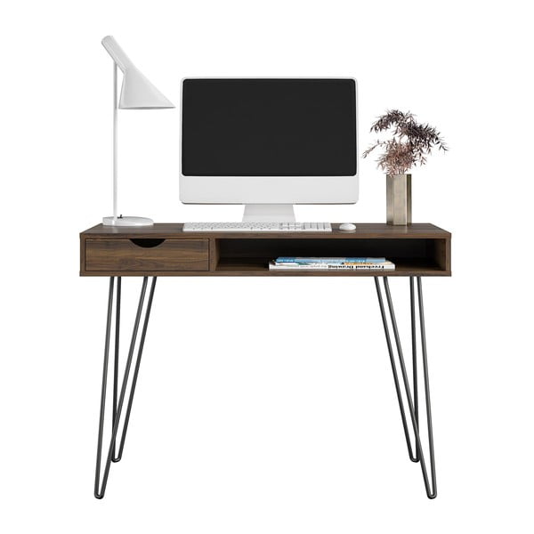 Birou cu aspect de lemn de nuc 49x104 cm Concord – Novogratz-image-3