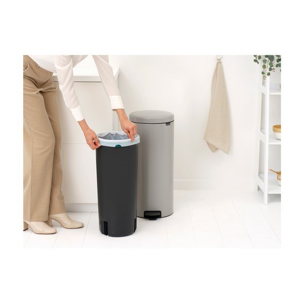 Coș de gunoi gri deschis cu pedală din oțel 30 l NewIcon – Brabantia-image-3