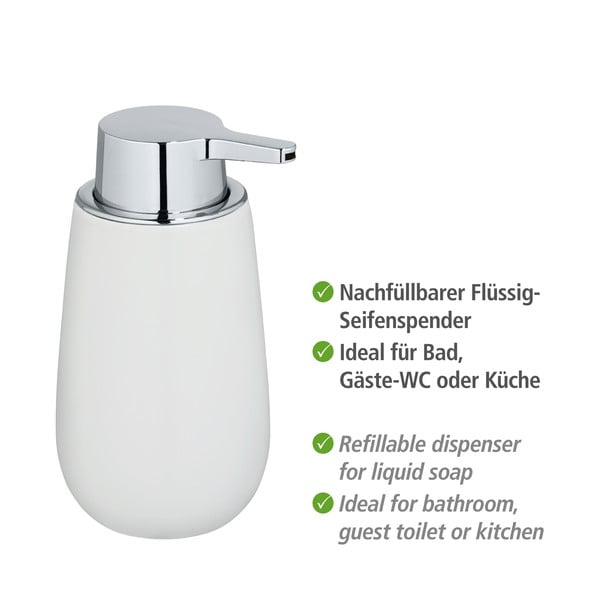 Dozator din ceramică pentru săpun Wenko Badi, alb-image-2