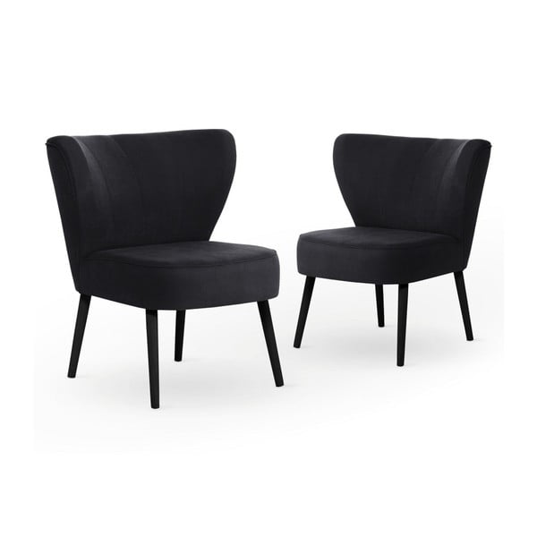 Set 2 scaune cu picioare negre My Pop Design Hamilton, negru