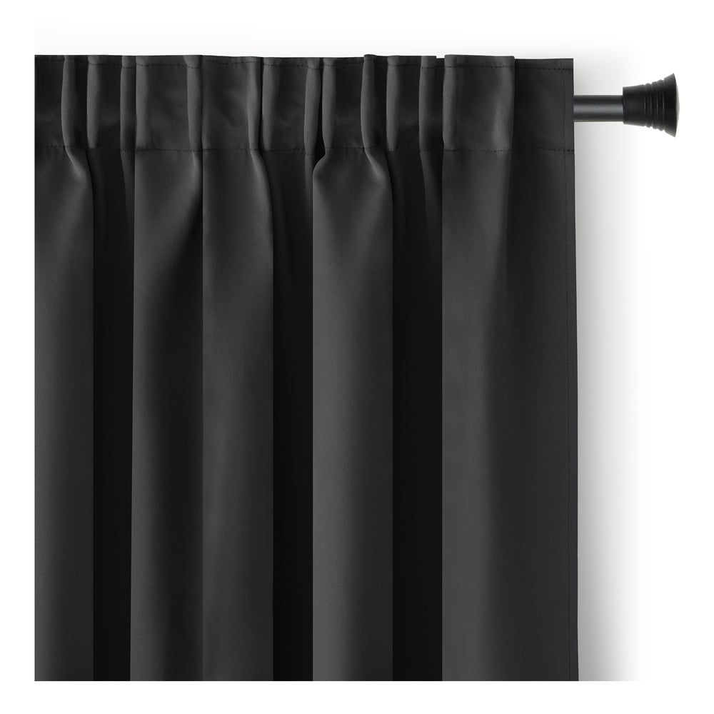 Draperie neagră blackout/termoizolantă 140x245 cm Pleat – Restilo