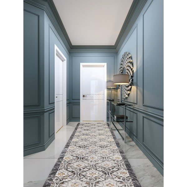 Covor tip traversă gri închis-fildeș 80x250 cm Soft Viskan – FD-image-1