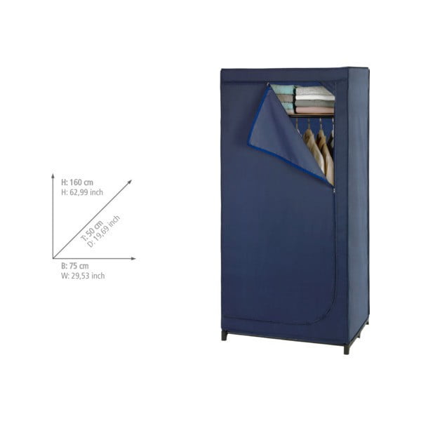 Șifonier depozitare Wenko Business, înălțime 160 cm, albastru-image-1
