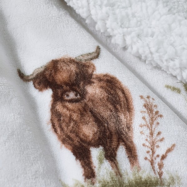Pătură maro-bej din micropluș/cocolino 130x170 cm Angus Highland Cow – Catherine Lansfield-image-2