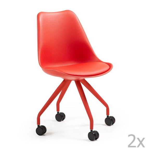 Set 2 scaune de birou La Forma Lars, roșu