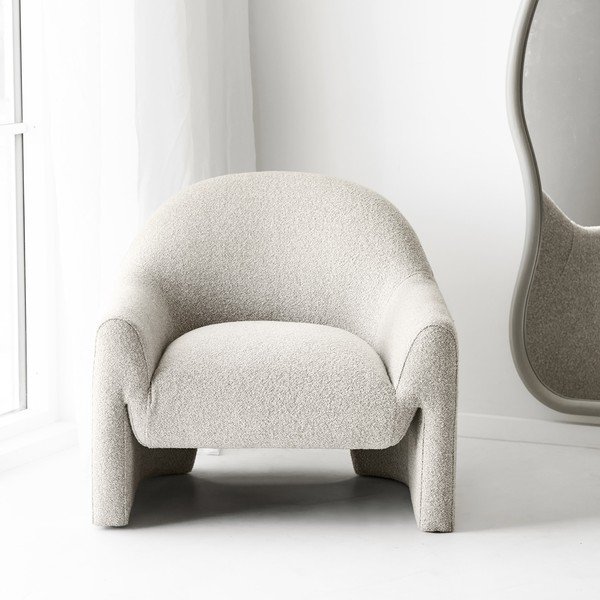 Fotoliu crem cu tapițerie din chenille Zahara – House Nordic-image-2