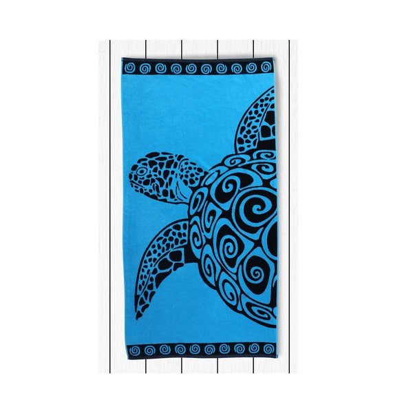 Prosop baie DecoKing Turquoise Turtle, 90 x 180 cm-image-1