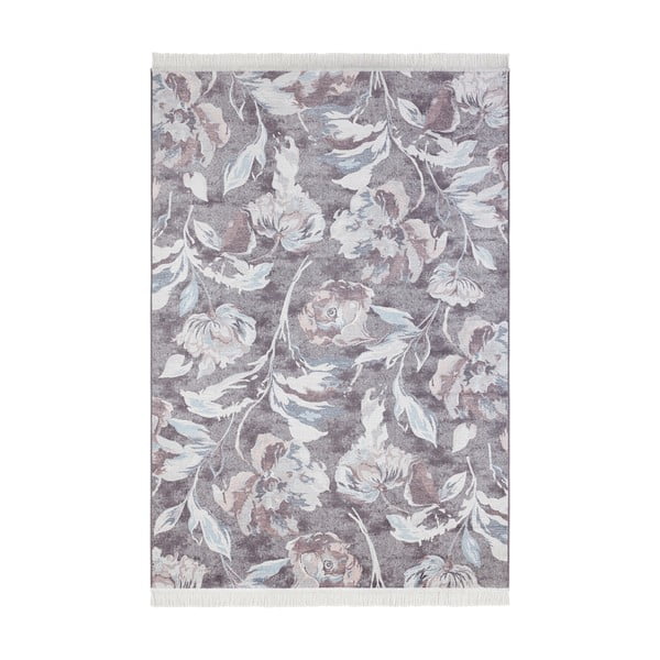Covor cu bumbac Nouristan Contemporary Flowers, 135 x 195 cm, gri