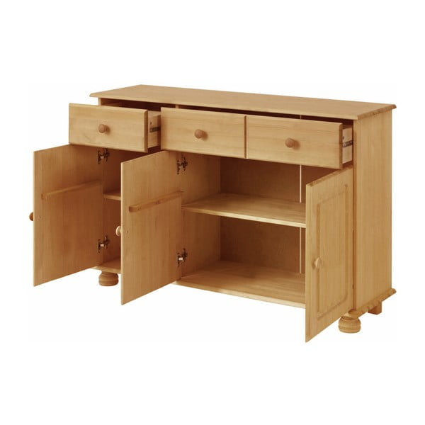 Comodă în culoare naturală joasă din lemn de pin 116x76 cm Ella – Støraa-image-2