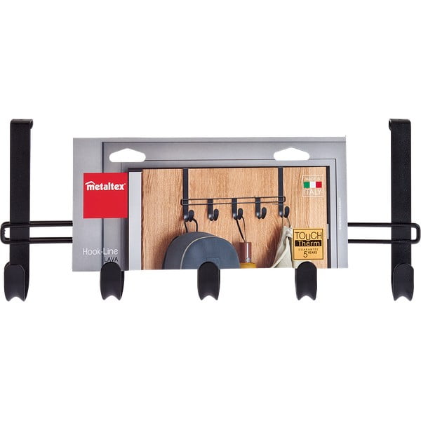 Cuier de ușă negru din metal 38 cm Lava – Metaltex-image-2