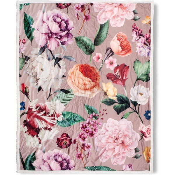 Pătură reversibilă Descanso Fiori, 130 x 160 cm, bej-image-2