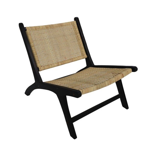 Fotoliu negru împletit din lemn de tec - HSM collection-image-2