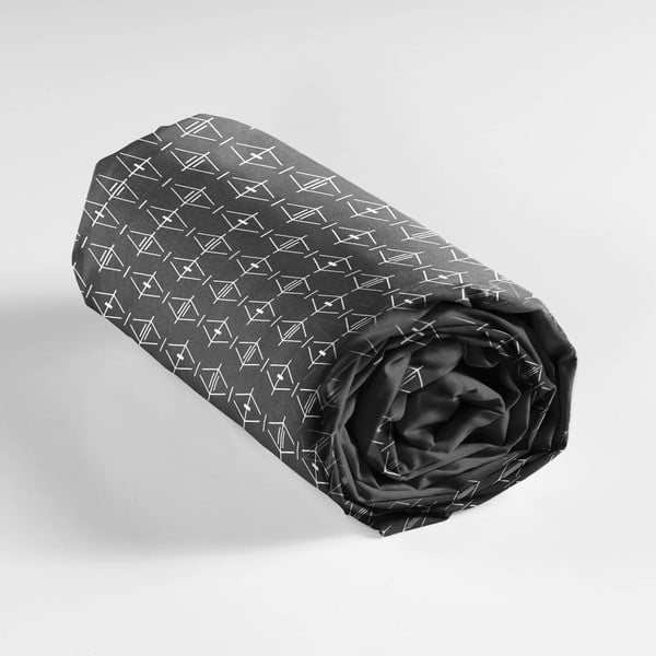 Cearceaf gri închis din bumbac cu elastic 140x190 cm Aristide – douceur d'intérieur-image-3